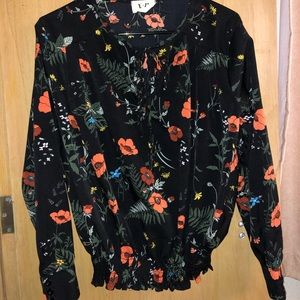 Black Floral Printed Blouse